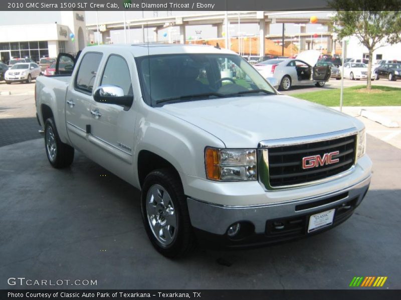 White Diamond Tricoat / Ebony 2010 GMC Sierra 1500 SLT Crew Cab