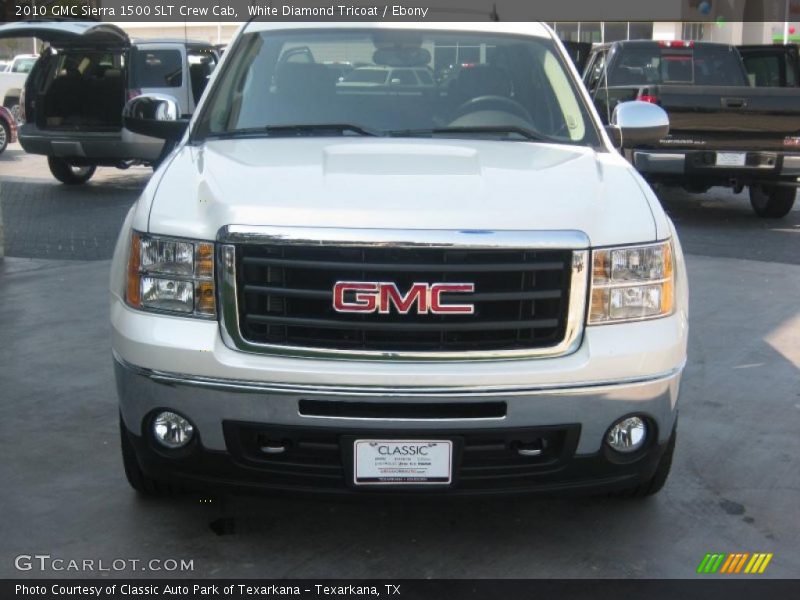 White Diamond Tricoat / Ebony 2010 GMC Sierra 1500 SLT Crew Cab
