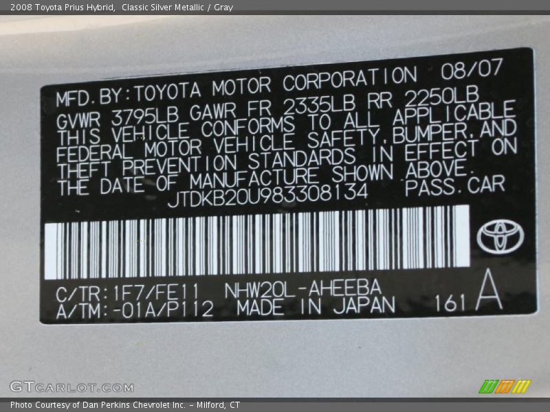 Classic Silver Metallic / Gray 2008 Toyota Prius Hybrid