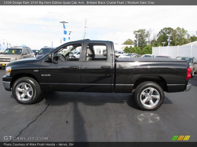 Brilliant Black Crystal Pearl / Medium Slate Gray 2008 Dodge Ram 1500 Big Horn Edition Quad Cab 4x4