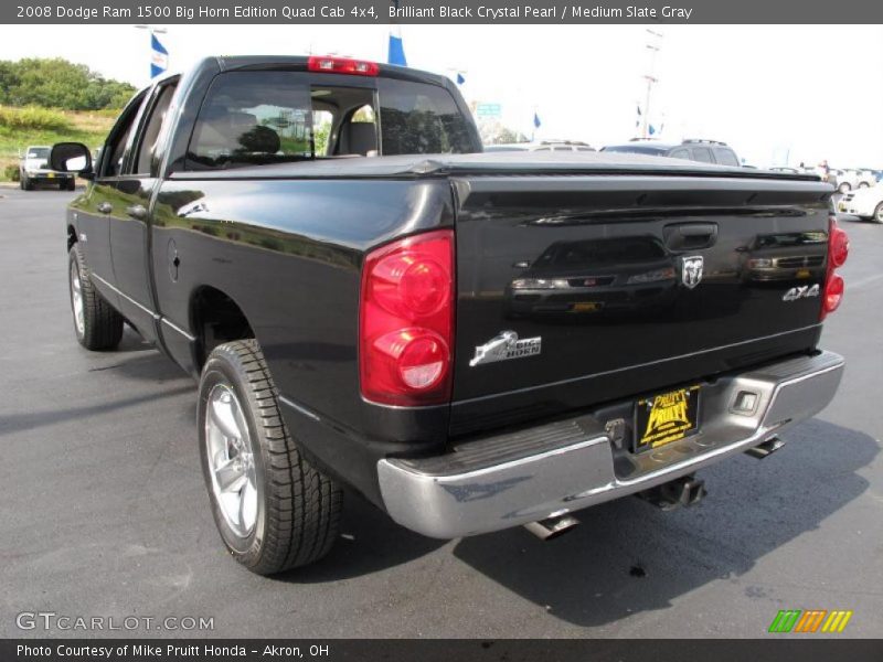 Brilliant Black Crystal Pearl / Medium Slate Gray 2008 Dodge Ram 1500 Big Horn Edition Quad Cab 4x4