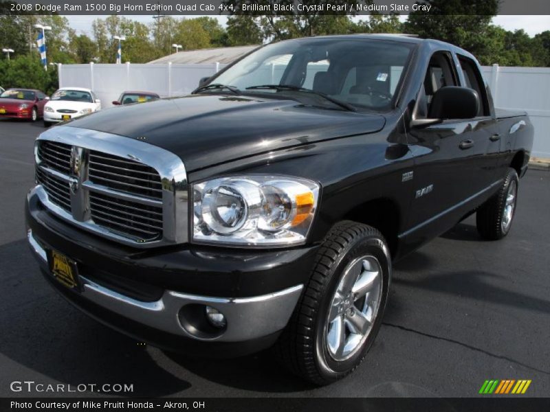 Brilliant Black Crystal Pearl / Medium Slate Gray 2008 Dodge Ram 1500 Big Horn Edition Quad Cab 4x4
