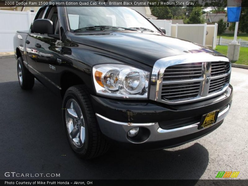 Brilliant Black Crystal Pearl / Medium Slate Gray 2008 Dodge Ram 1500 Big Horn Edition Quad Cab 4x4