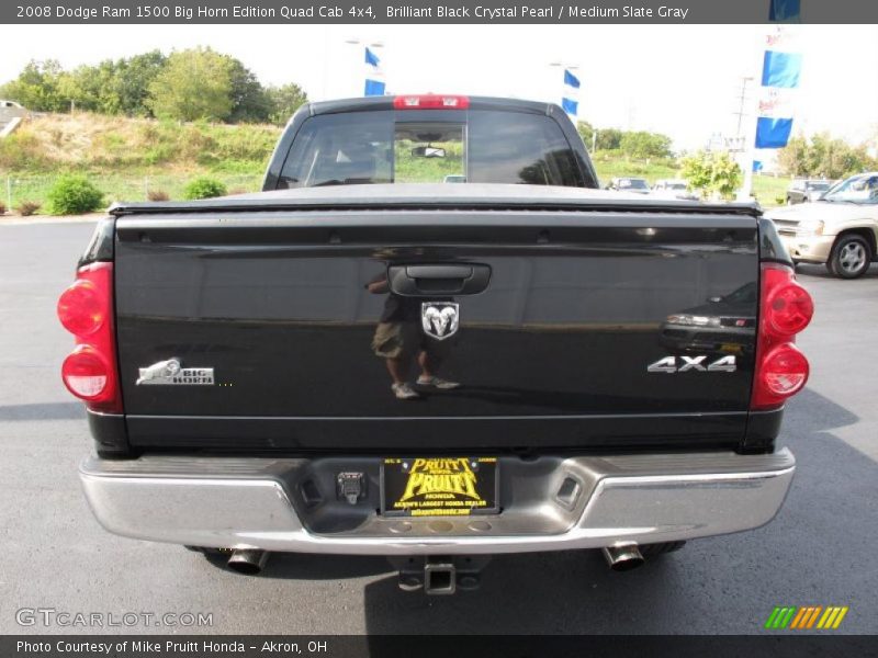 Brilliant Black Crystal Pearl / Medium Slate Gray 2008 Dodge Ram 1500 Big Horn Edition Quad Cab 4x4