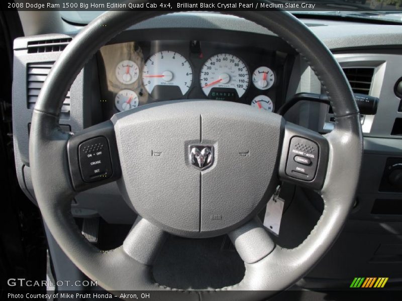 Brilliant Black Crystal Pearl / Medium Slate Gray 2008 Dodge Ram 1500 Big Horn Edition Quad Cab 4x4