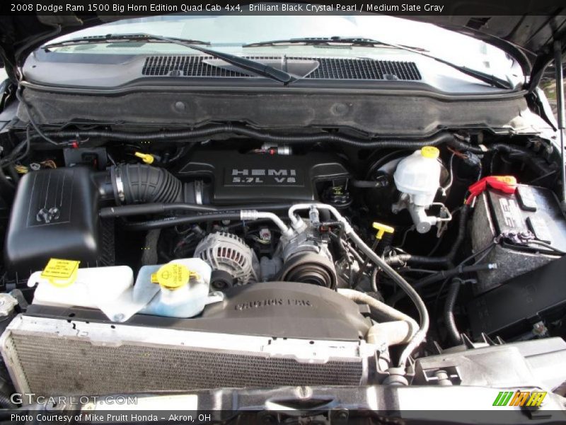 Brilliant Black Crystal Pearl / Medium Slate Gray 2008 Dodge Ram 1500 Big Horn Edition Quad Cab 4x4