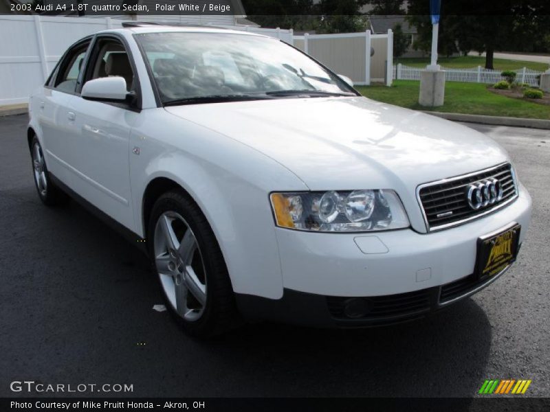 Polar White / Beige 2003 Audi A4 1.8T quattro Sedan