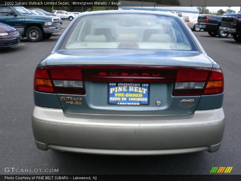 Wintergreen Metallic / Beige 2002 Subaru Outback Limited Sedan