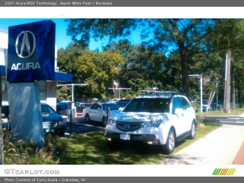 Aspen White Pearl / Bordeaux 2007 Acura MDX Technology