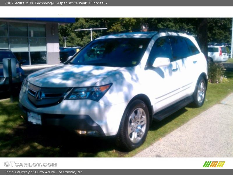 Aspen White Pearl / Bordeaux 2007 Acura MDX Technology