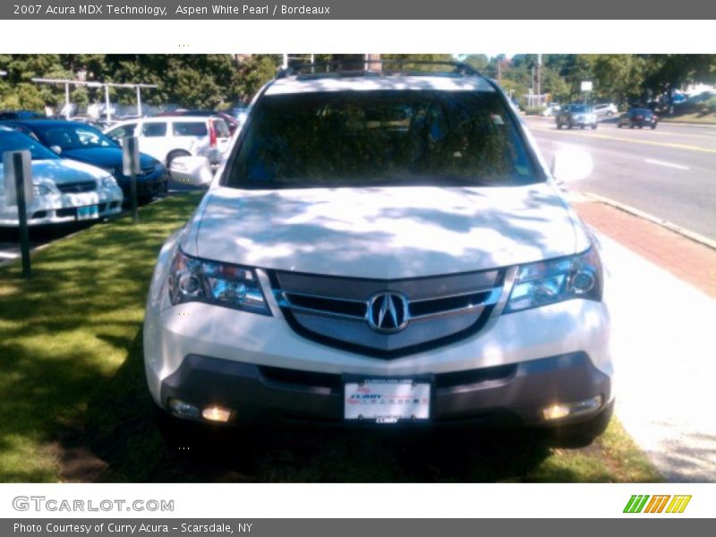 Aspen White Pearl / Bordeaux 2007 Acura MDX Technology