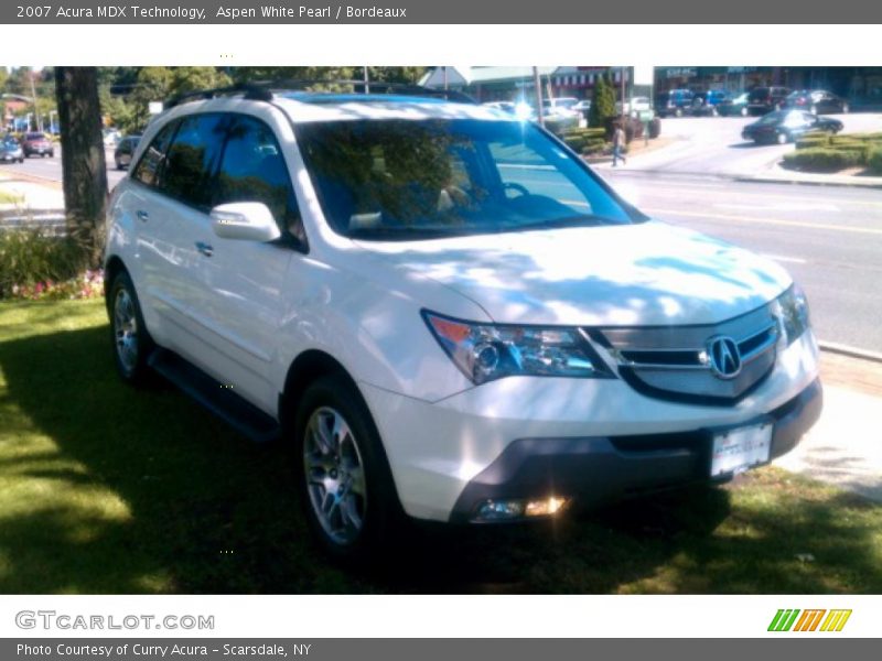 Aspen White Pearl / Bordeaux 2007 Acura MDX Technology