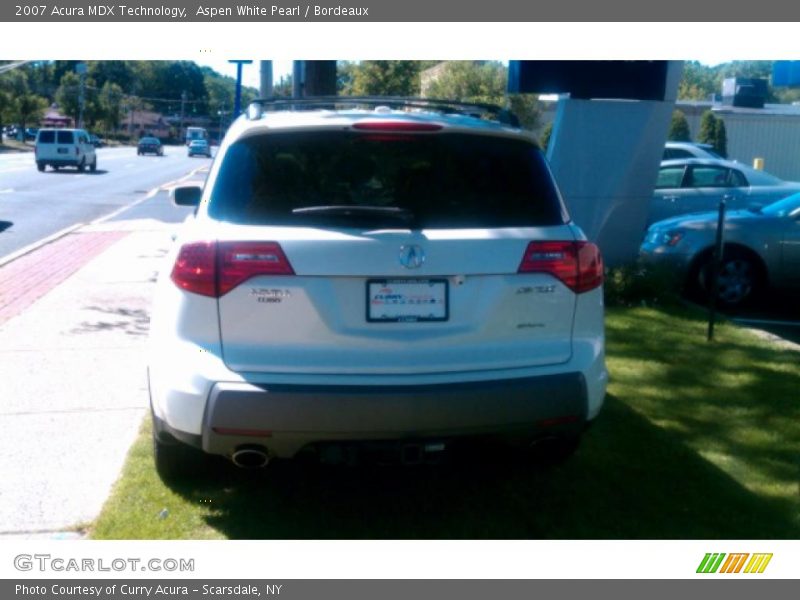 Aspen White Pearl / Bordeaux 2007 Acura MDX Technology