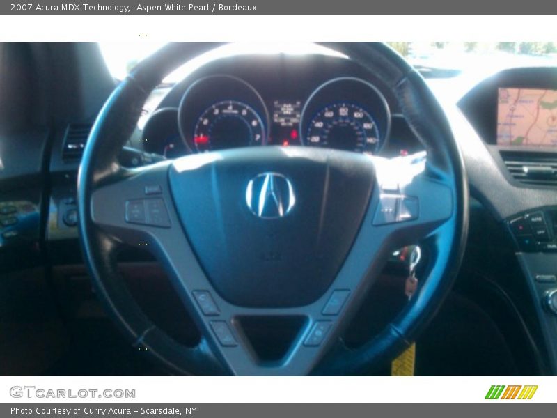 Aspen White Pearl / Bordeaux 2007 Acura MDX Technology