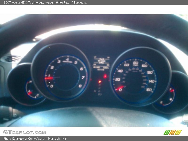 Aspen White Pearl / Bordeaux 2007 Acura MDX Technology