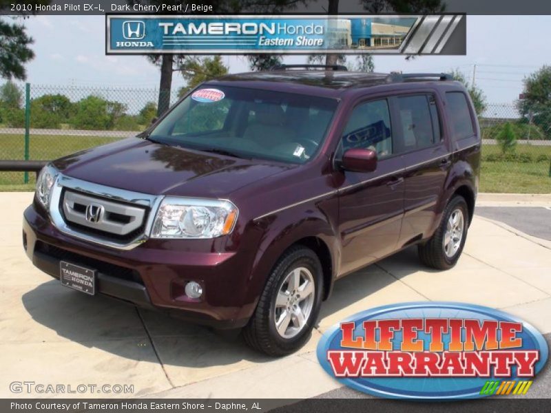 Dark Cherry Pearl / Beige 2010 Honda Pilot EX-L