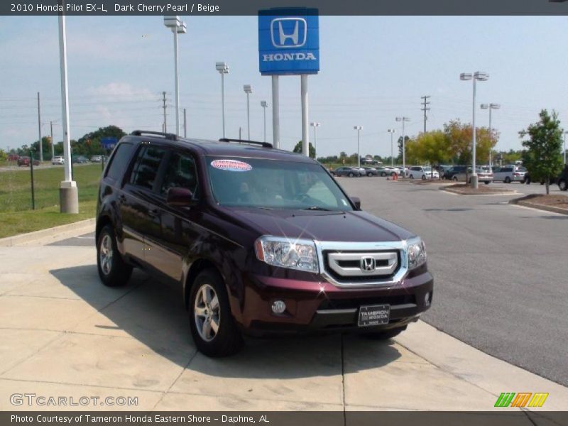 Dark Cherry Pearl / Beige 2010 Honda Pilot EX-L