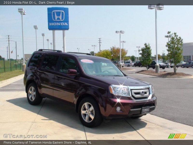 Dark Cherry Pearl / Beige 2010 Honda Pilot EX-L