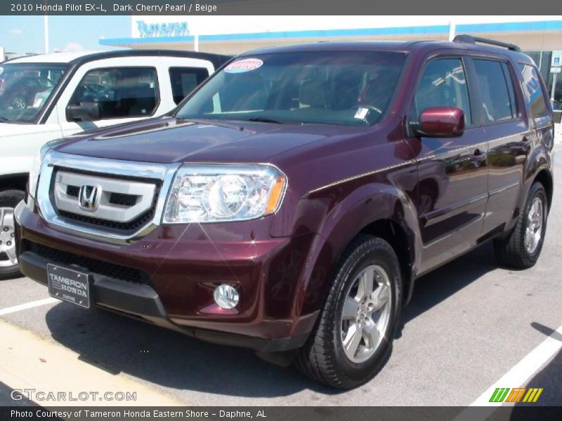 Dark Cherry Pearl / Beige 2010 Honda Pilot EX-L