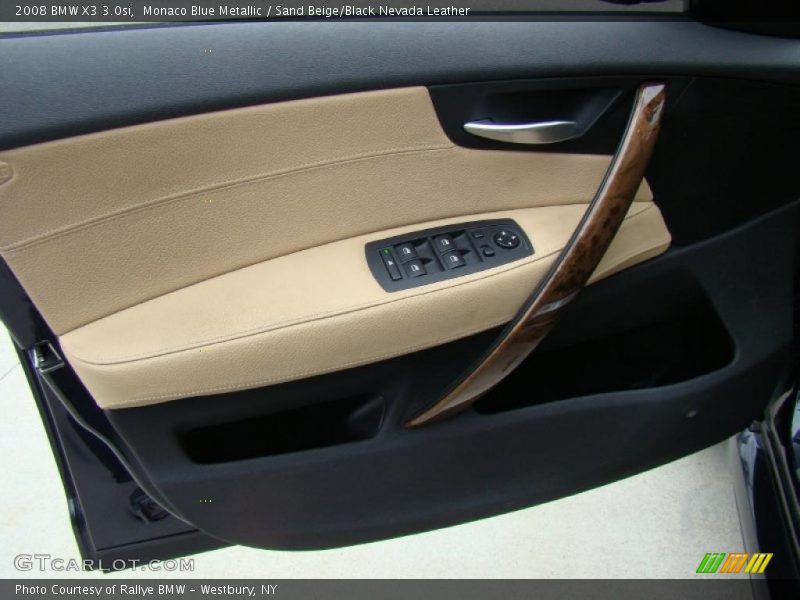 Monaco Blue Metallic / Sand Beige/Black Nevada Leather 2008 BMW X3 3.0si