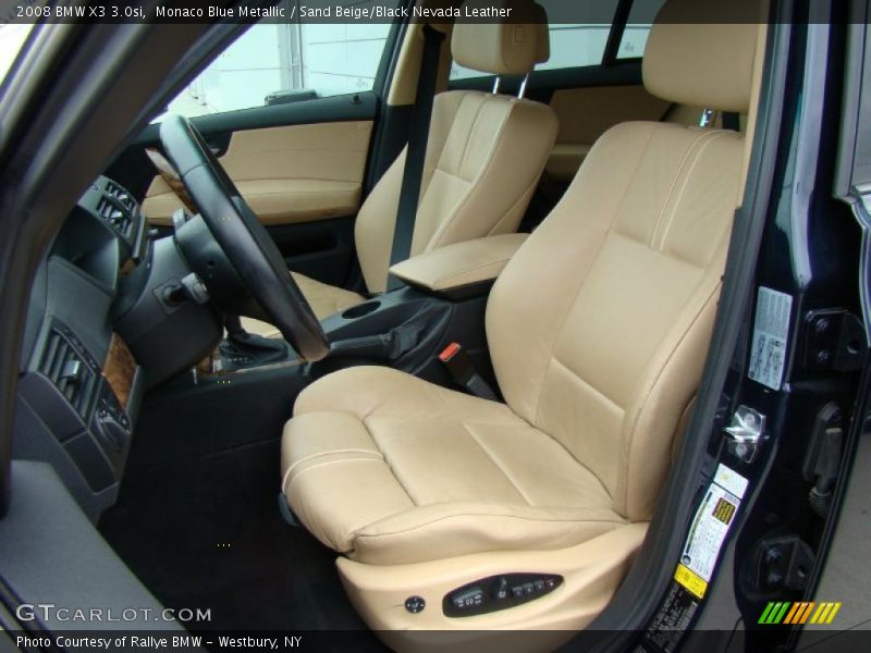 Monaco Blue Metallic / Sand Beige/Black Nevada Leather 2008 BMW X3 3.0si