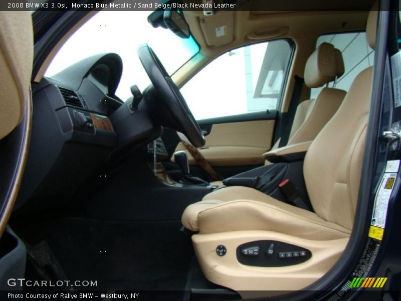 Monaco Blue Metallic / Sand Beige/Black Nevada Leather 2008 BMW X3 3.0si