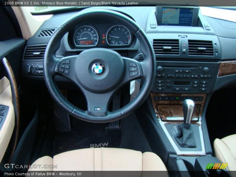 Monaco Blue Metallic / Sand Beige/Black Nevada Leather 2008 BMW X3 3.0si