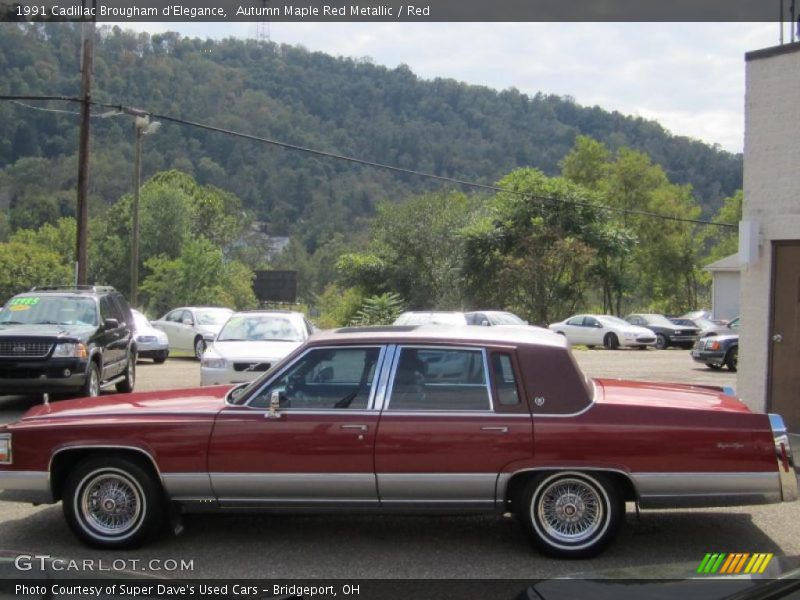 Autumn Maple Red Metallic / Red 1991 Cadillac Brougham d'Elegance