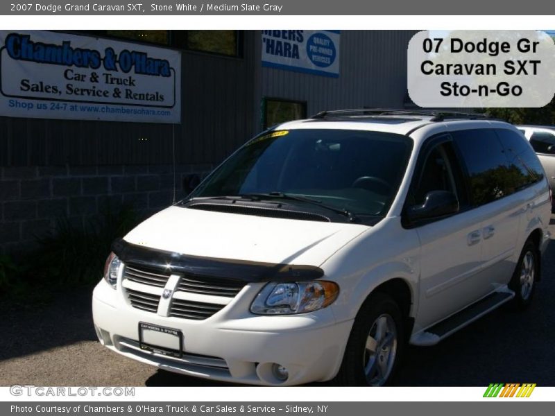 Stone White / Medium Slate Gray 2007 Dodge Grand Caravan SXT