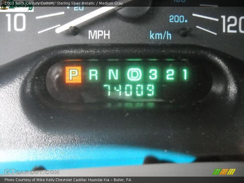 Sterling Silver Metallic / Medium Gray 2003 Buick Century Custom