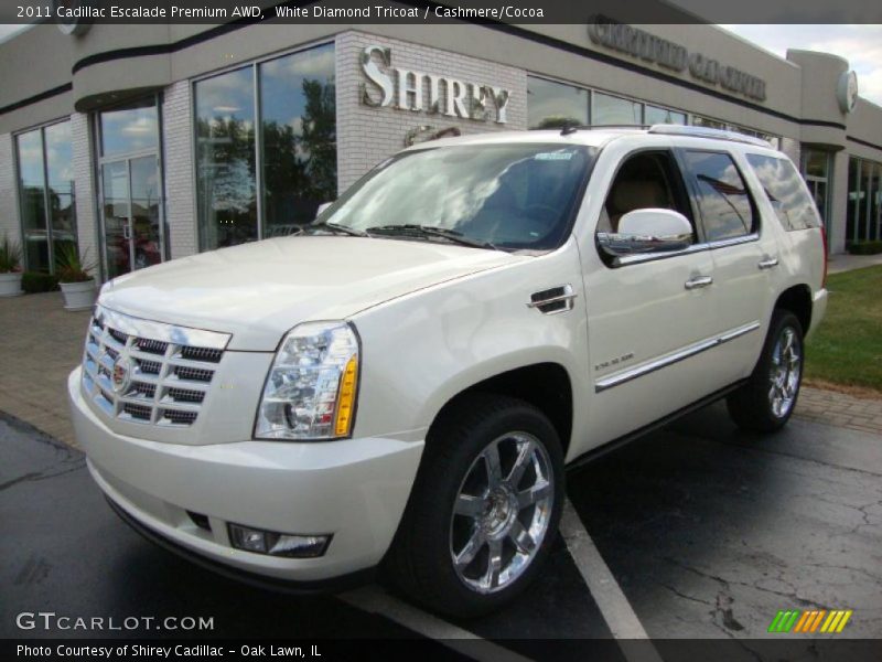 White Diamond Tricoat / Cashmere/Cocoa 2011 Cadillac Escalade Premium AWD