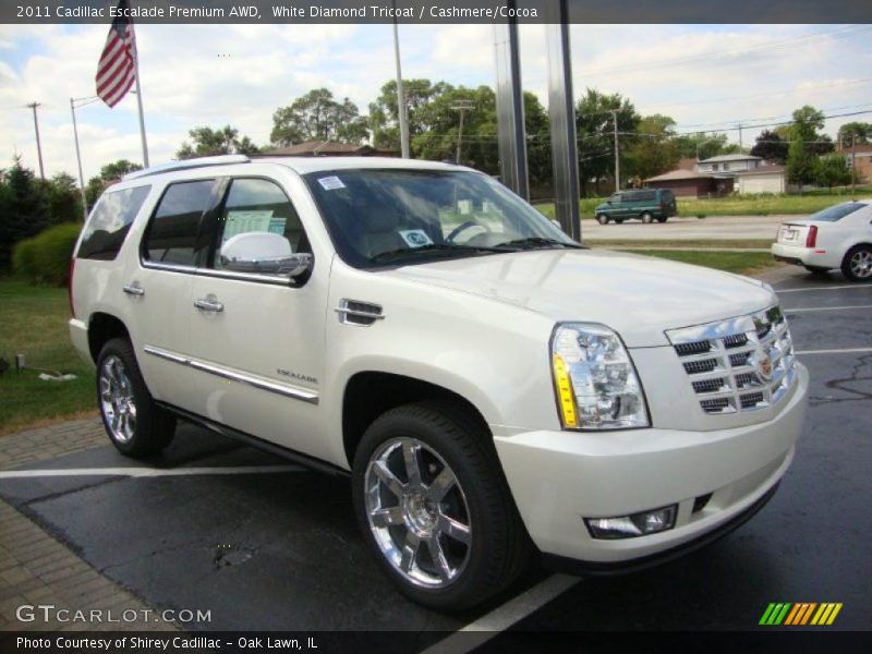 White Diamond Tricoat / Cashmere/Cocoa 2011 Cadillac Escalade Premium AWD