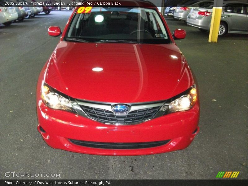Lightning Red / Carbon Black 2009 Subaru Impreza 2.5i Sedan