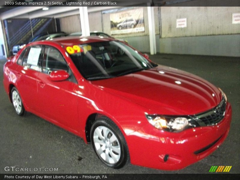 Lightning Red / Carbon Black 2009 Subaru Impreza 2.5i Sedan