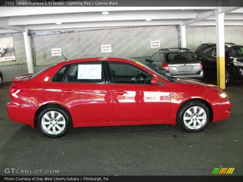 Lightning Red / Carbon Black 2009 Subaru Impreza 2.5i Sedan