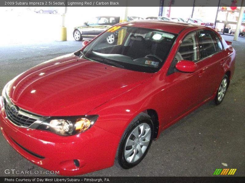 Lightning Red / Carbon Black 2009 Subaru Impreza 2.5i Sedan