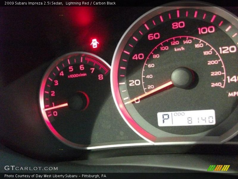 Lightning Red / Carbon Black 2009 Subaru Impreza 2.5i Sedan