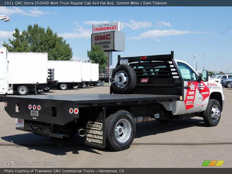 Summit White / Dark Titanium 2011 GMC Sierra 3500HD Work Truck Regular Cab 4x4 Flat Bed