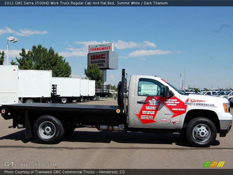 Summit White / Dark Titanium 2011 GMC Sierra 3500HD Work Truck Regular Cab 4x4 Flat Bed