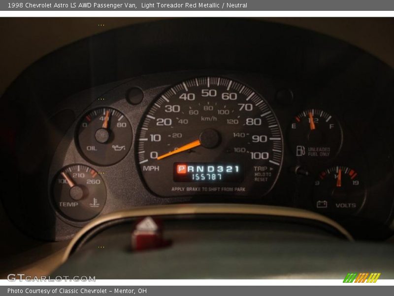 Light Toreador Red Metallic / Neutral 1998 Chevrolet Astro LS AWD Passenger Van