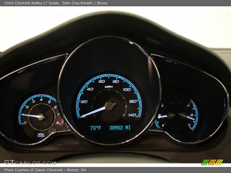 Dark Gray Metallic / Ebony 2009 Chevrolet Malibu LT Sedan