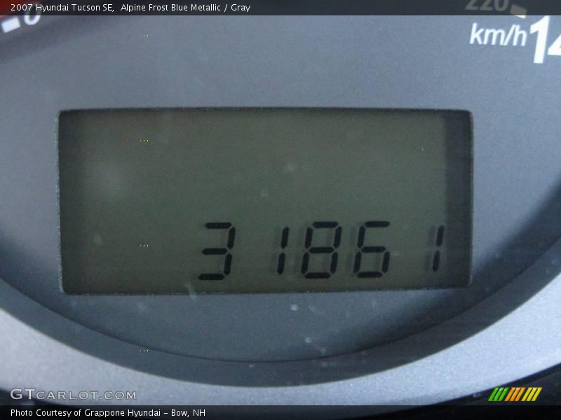 Alpine Frost Blue Metallic / Gray 2007 Hyundai Tucson SE