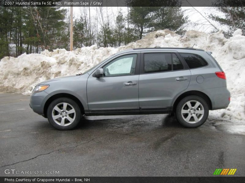 Platinum Sage / Gray 2007 Hyundai Santa Fe SE 4WD