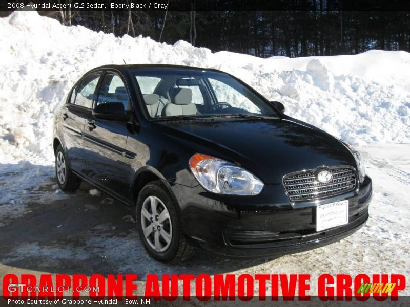 Ebony Black / Gray 2008 Hyundai Accent GLS Sedan