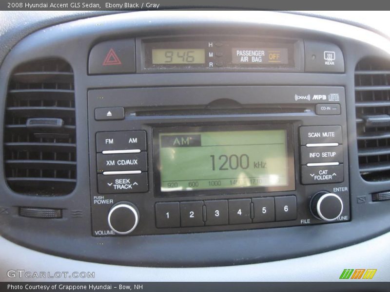 Ebony Black / Gray 2008 Hyundai Accent GLS Sedan