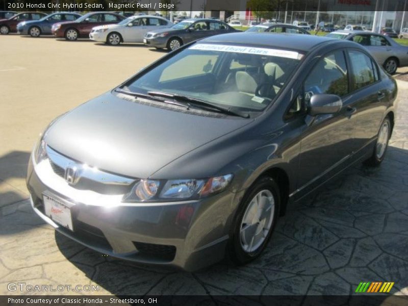 Magnetic Pearl / Beige 2010 Honda Civic Hybrid Sedan