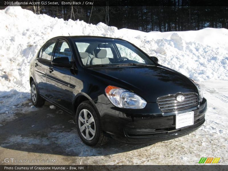 Ebony Black / Gray 2008 Hyundai Accent GLS Sedan