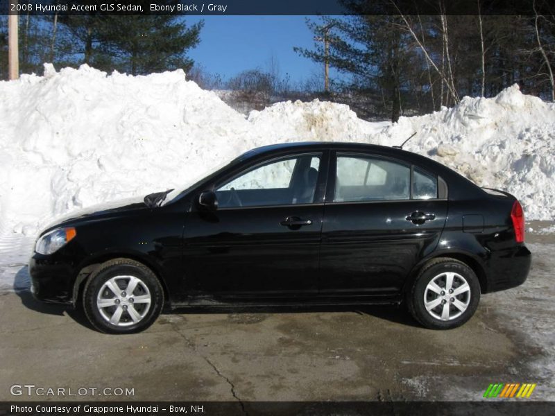 Ebony Black / Gray 2008 Hyundai Accent GLS Sedan