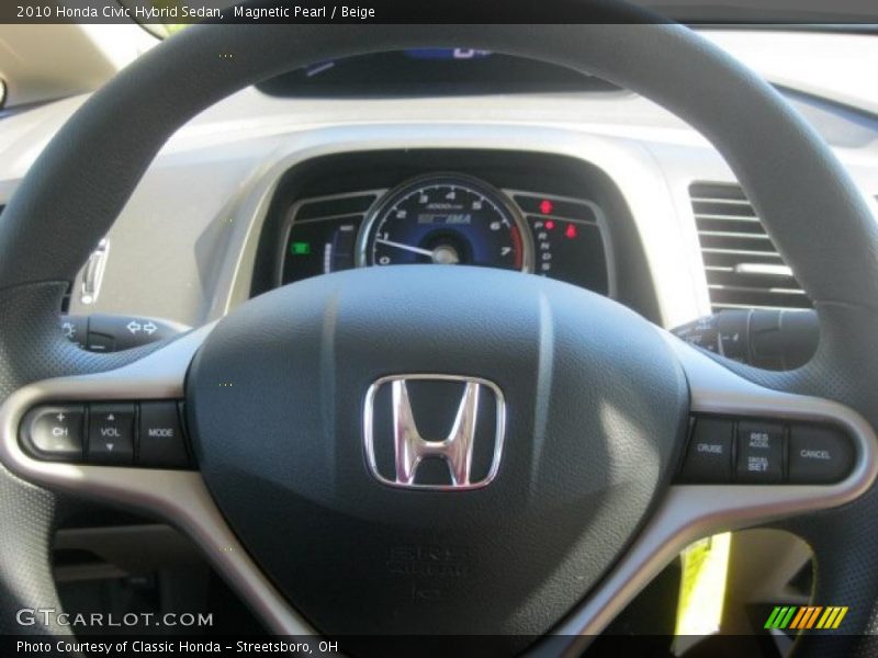 Magnetic Pearl / Beige 2010 Honda Civic Hybrid Sedan