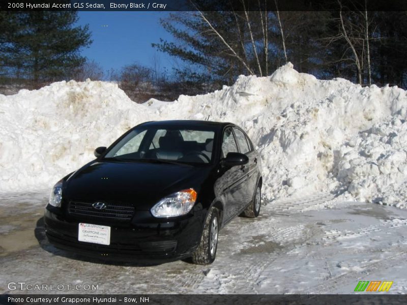 Ebony Black / Gray 2008 Hyundai Accent GLS Sedan
